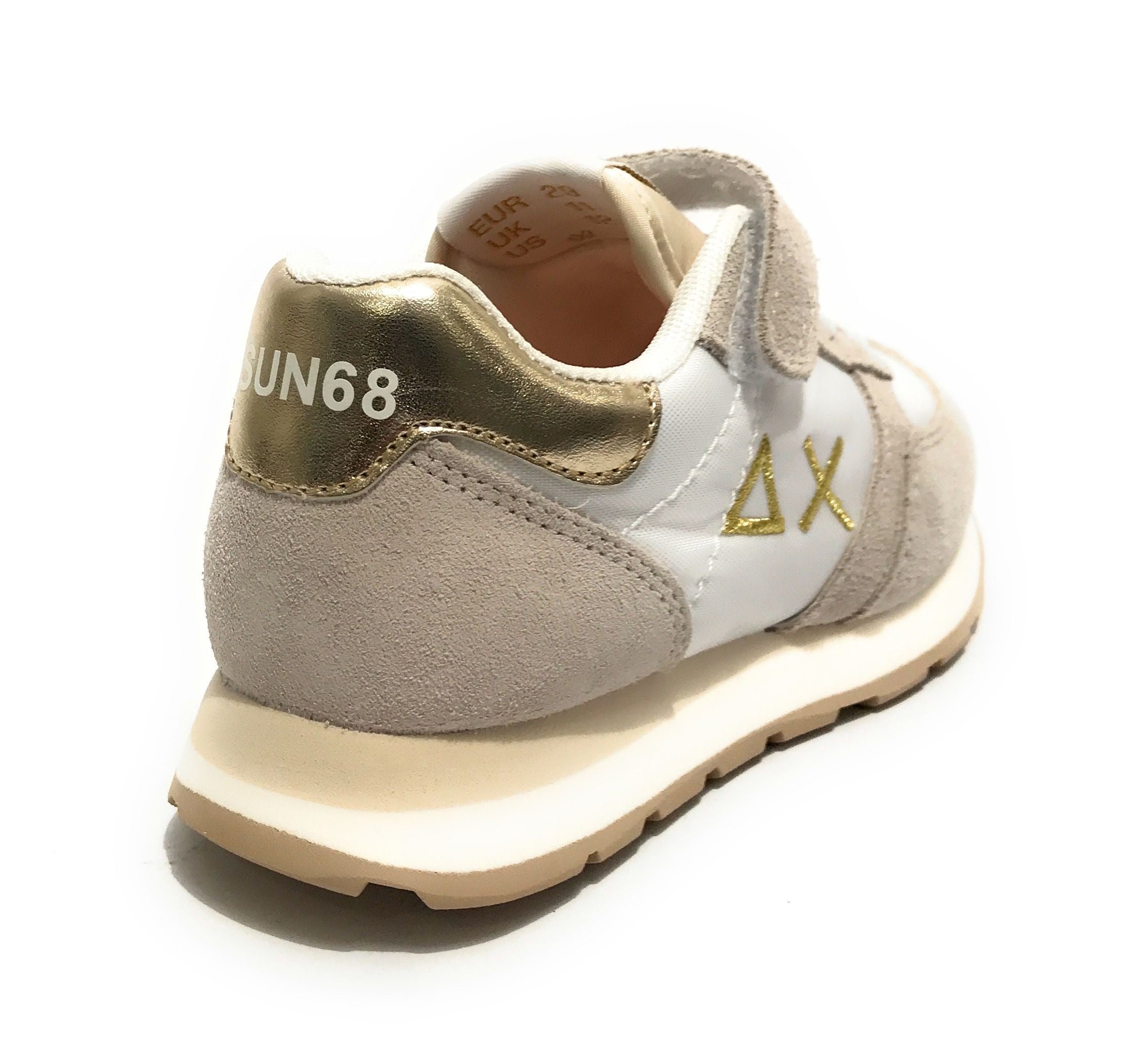 Scarpe bambina Sun68 sneaker Girl's Ally gold mesh bianco ZS22SU02 Z32402
