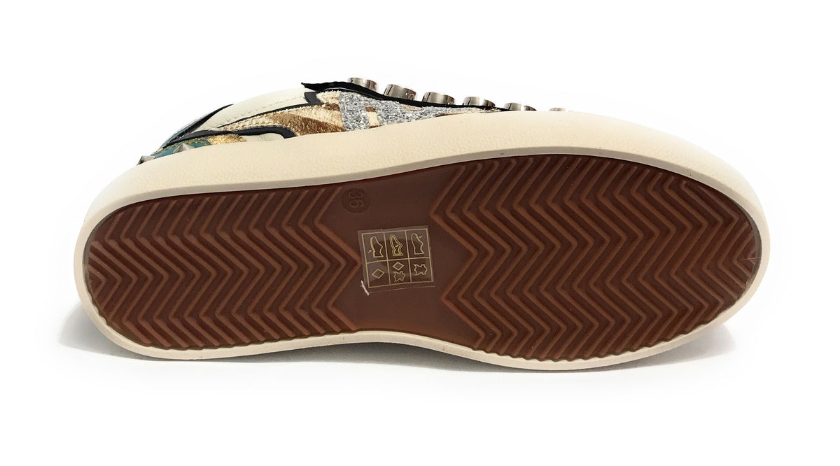 Scarpe donna sneaker Emanuélle Vee Olivia strass P003 combi multi tiger D26EV19 452P-500-14-P003CB\MUTG