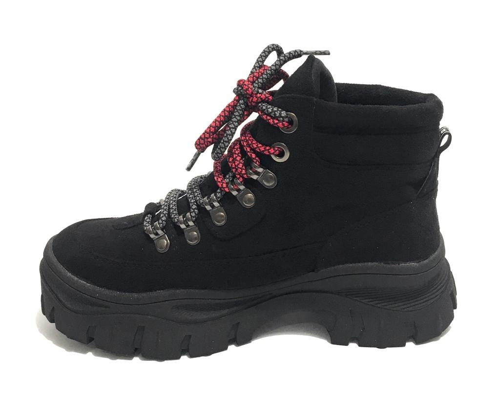 Scarpe donna Gold&gold pedula fondo zeppa  eco suede black D20GG56