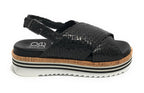 Scarpe donna Elite sandalo in pelle colore nero DS22EL13 801