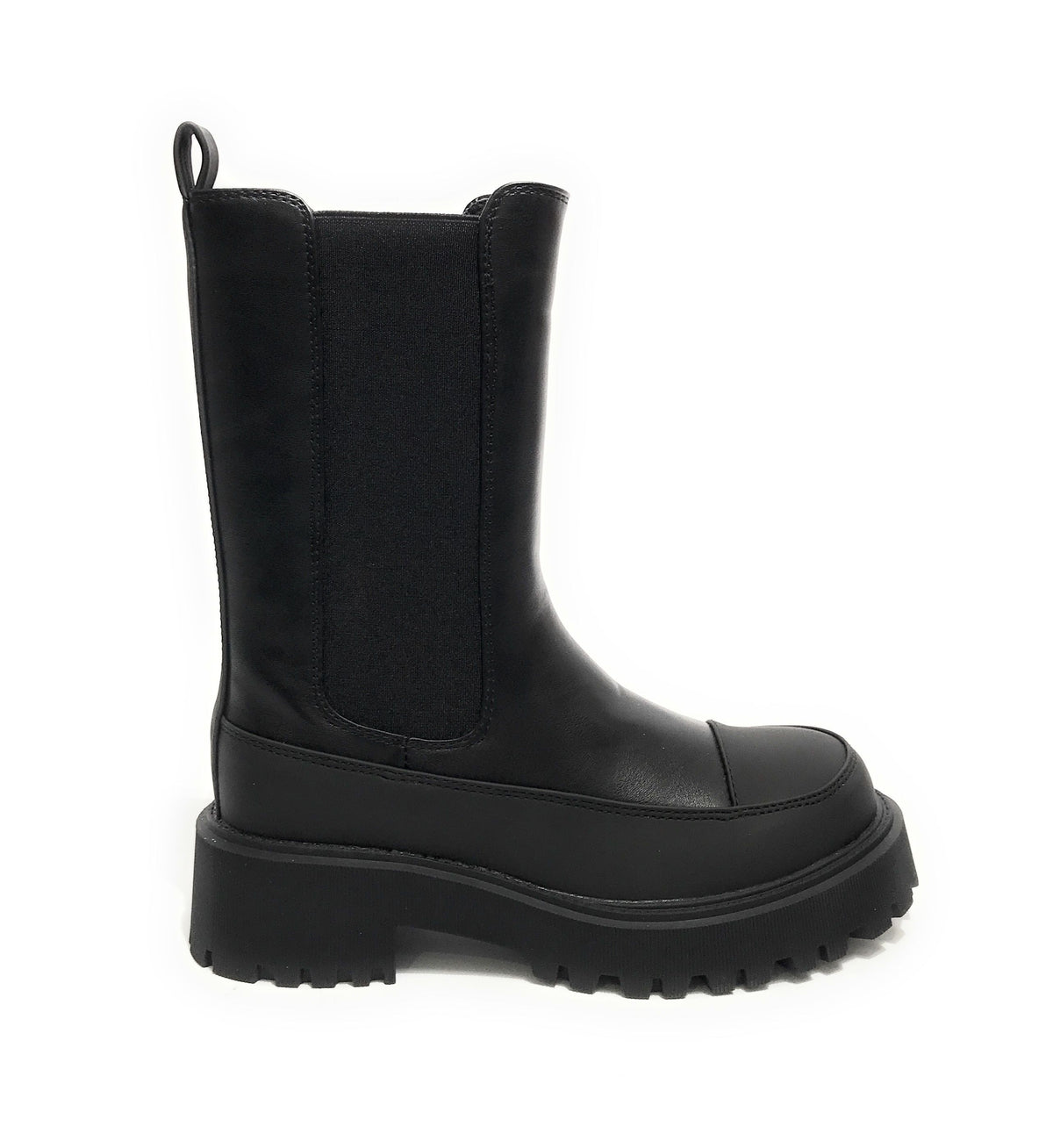 Scarpe donna Gold&gold stivaletto biker in ecopelle nero con fondo carrarmato D23GG36 GS211