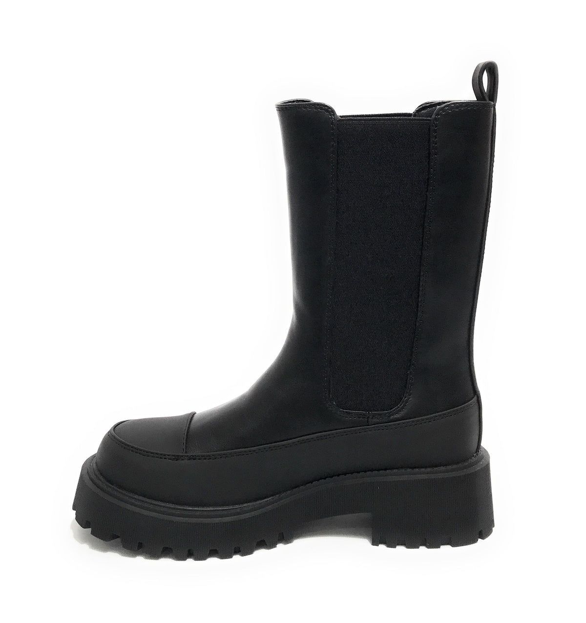 Scarpe donna Gold&gold stivaletto biker in ecopelle nero con fondo carrarmato D23GG36 GS211