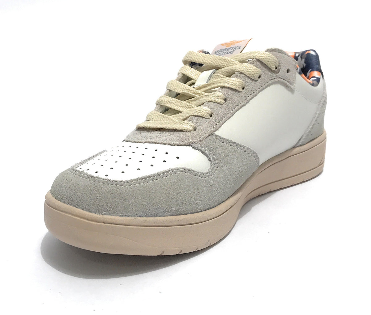 Sneaker Aeronautica Militare running in pelle bianco/ grigio US23AR06 231SC235PL178