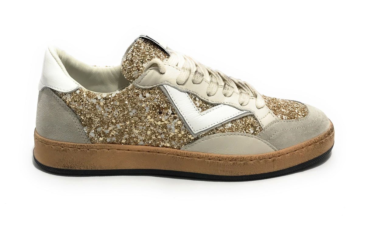 Sneaker donna 4B12 bianco/oro chiaro DS25QB07 PLAYNEW-D205