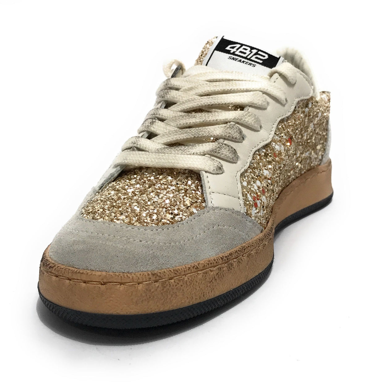 Sneaker donna 4B12 bianco/oro chiaro DS25QB07 PLAYNEW-D205