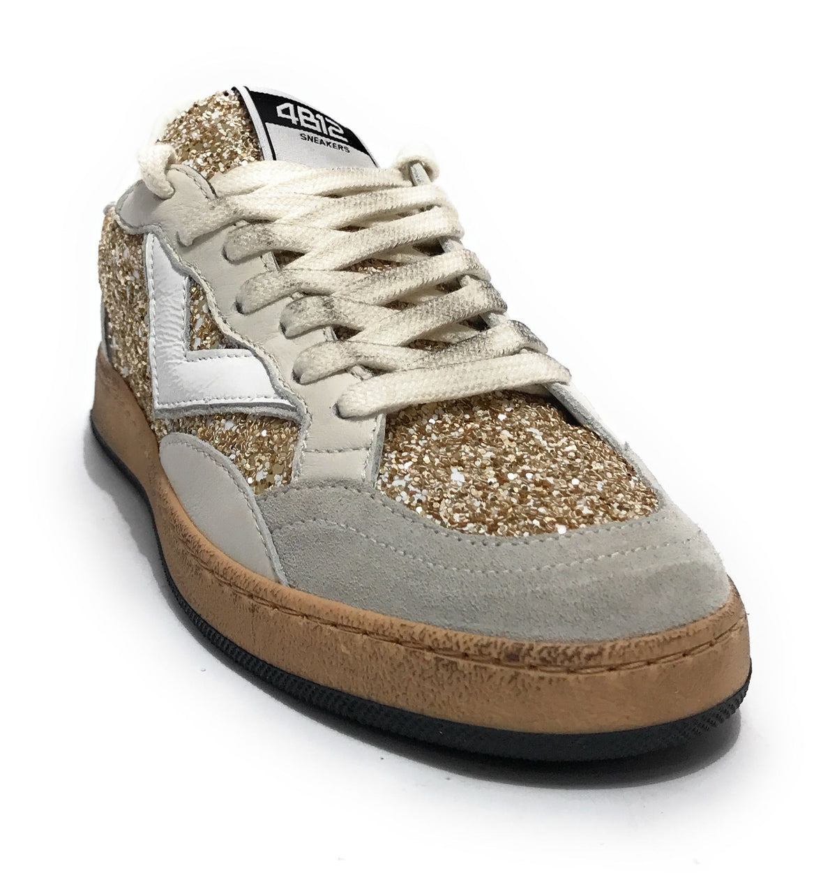 Sneaker donna 4B12 bianco/oro chiaro DS25QB07 PLAYNEW-D205