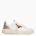Scarpe donna 4B12 sneaker in pelle bianco/ gold / leo DS25QB10 HYPER-D834