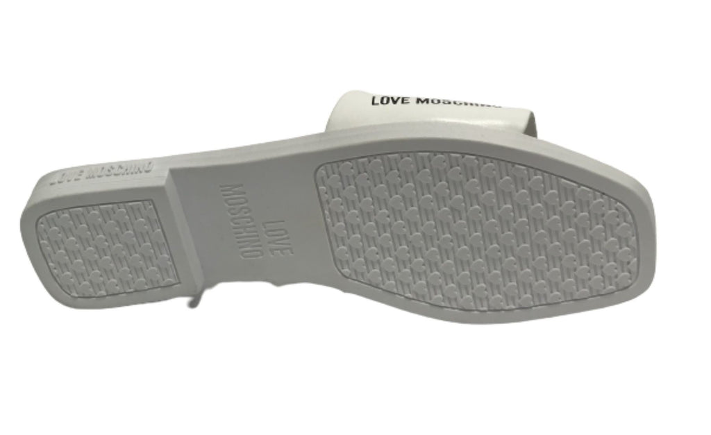 Scarpe donna Love Moschino sabot in pelle bianco DS22MO22 JA28352