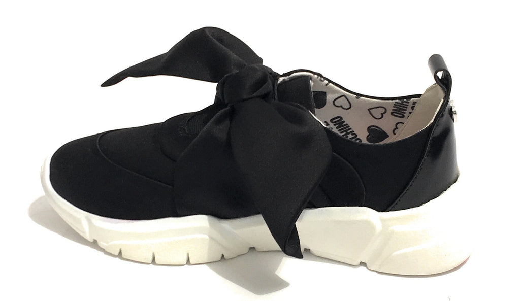 SNEAKER FONDO RUNNING LOVE MOSCHINO IN RASO COLORE NERO CON FIOCCO DONNA DS19MO12