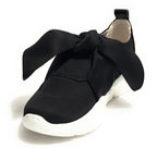 SNEAKER FONDO RUNNING LOVE MOSCHINO IN RASO COLORE NERO CON FIOCCO DONNA DS19MO12