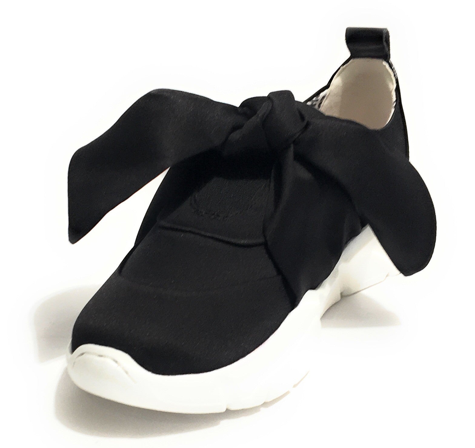 SNEAKER FONDO RUNNING LOVE MOSCHINO IN RASO COLORE NERO CON FIOCCO DONNA DS19MO12