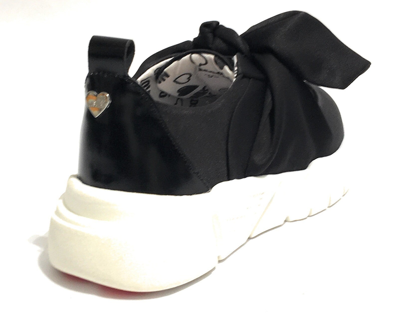 SNEAKER FONDO RUNNING LOVE MOSCHINO IN RASO COLORE NERO CON FIOCCO DONNA DS19MO12
