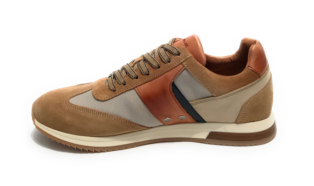 Scarpe uomo Ambitious 11319 sneaker running camel/ beige/ cognac pelle US23AM12