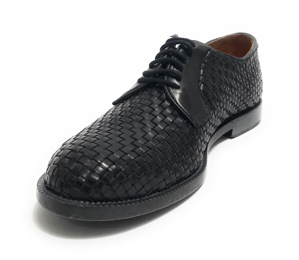 Scarpe uomo  francesina in pelle intrecciata blu navy US23EL05 1324