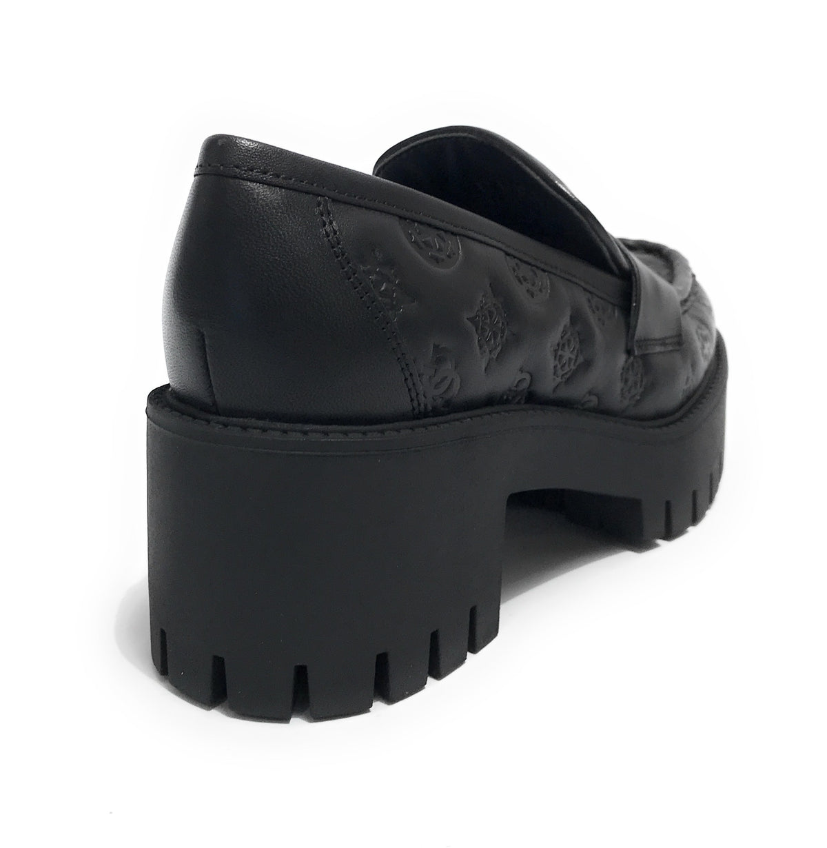 Scarpe donna mocassino Guess Wanyn in pelle nero D24GU35 FL8WNYLEA14