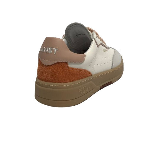 Scarpe donna sneaker Janet&Janet pelle white/pink DS25JJ04 J-091