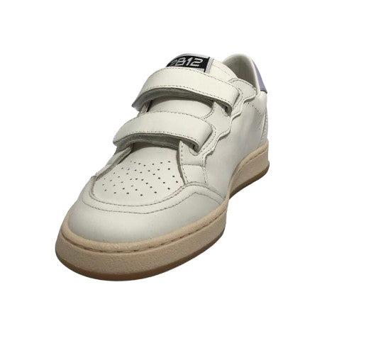 Sneaker 2B12 Miniplay-128 con strap pelle bianco/platino/lilla ZS25QB06