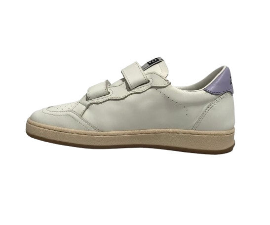 Sneaker 2B12 Miniplay-128 con strap pelle bianco/platino/lilla ZS25QB06
