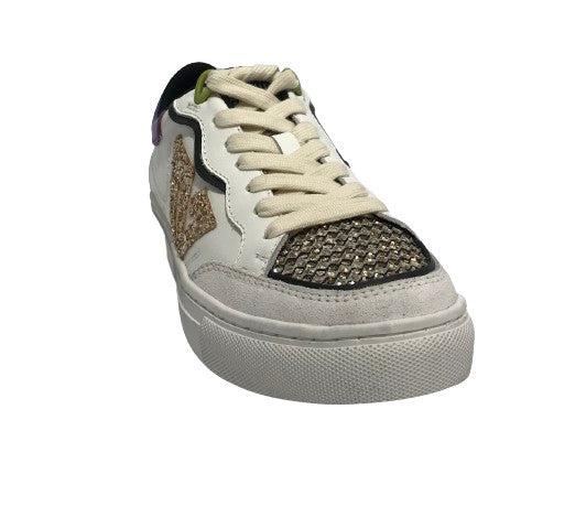 Scarpe donna sneaker Emanuélle Vee Olivia in pelle whIte/ violet D25EV06 442P-700-34-P011CB\WH-VI