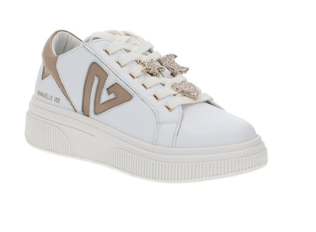 Scarpe donna sneaker Emanuélle Vee white/ beige D24EV17 432P-800-15-P003