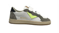 Scarpe bambino 2B12 sneaker con strap Mini.Play-83 in pelle bianco/ grigio/ fluo ZS24QB09