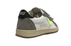 Scarpe bambino 2B12 sneaker con strap Mini.Play-83 in pelle bianco/ grigio/ fluo ZS24QB09
