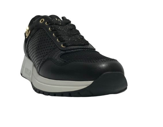 Scarpe donna Liu-Jo sneaker Kiss 719 in ecopelle traforata black DS24LJ34 4A4713 EX250