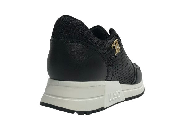 Scarpe donna Liu-Jo sneaker Kiss 719 in ecopelle traforata black DS24LJ34 4A4713 EX250