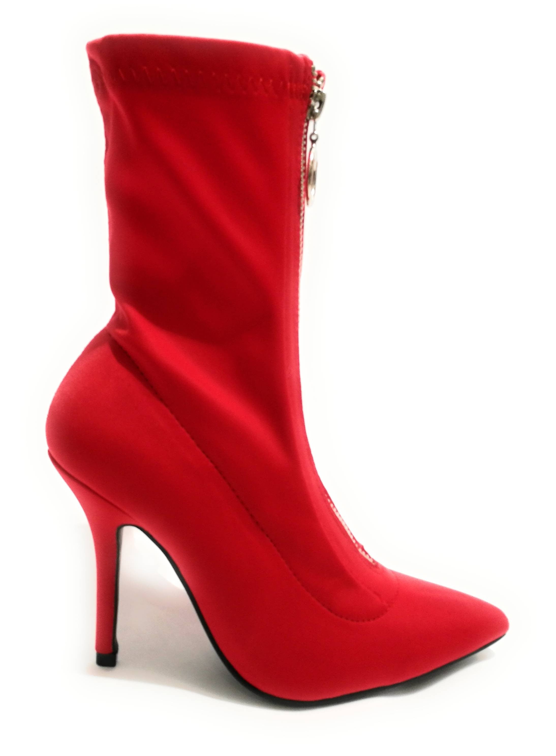 TRONCHETTO GOLD&GOLD ANKLE BOOT A CALZINO TESSUTO STRETCH TC 90 ROSSO DONNA D19GG26