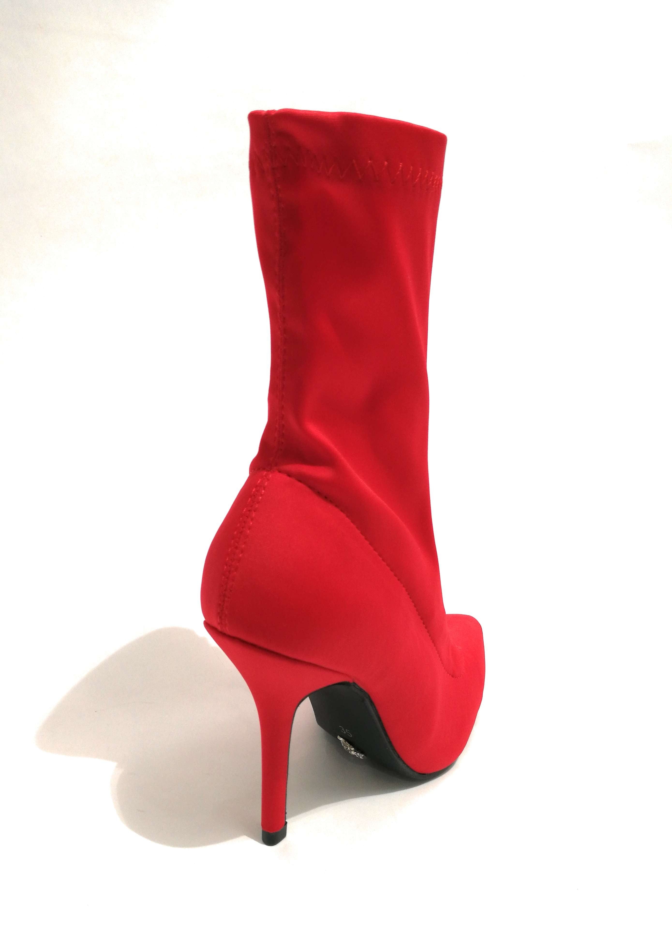 TRONCHETTO GOLD&GOLD ANKLE BOOT A CALZINO TESSUTO STRETCH TC 90 ROSSO DONNA D19GG26