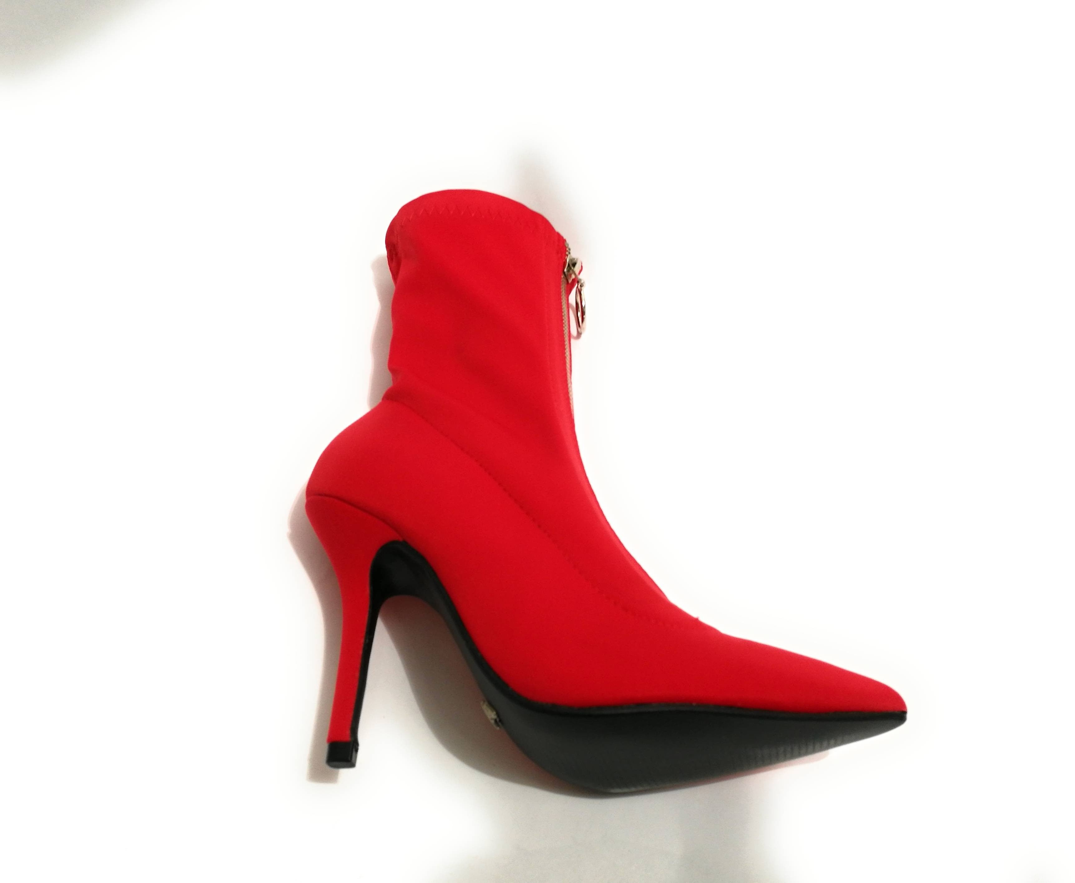 TRONCHETTO GOLD&GOLD ANKLE BOOT A CALZINO TESSUTO STRETCH TC 90 ROSSO DONNA D19GG26