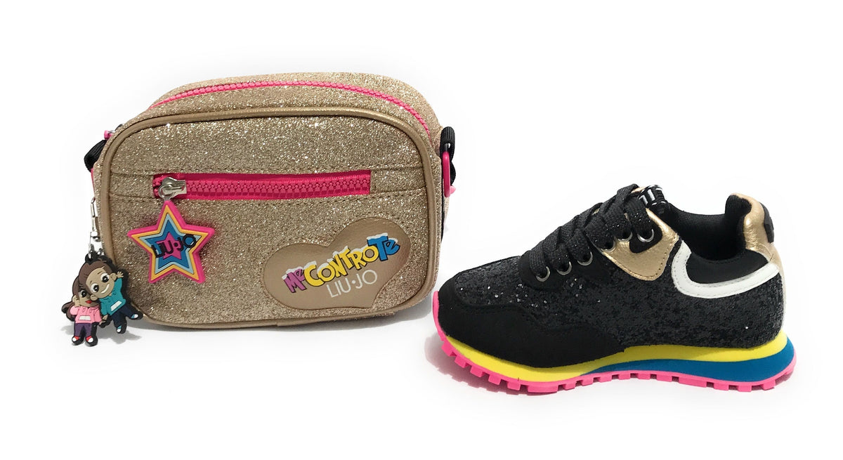 Scarpe bambino Liu-Jo sneaker Me Contro Te Wonder 20 + shoulder bag glitter ZS22LJ02 4F1007