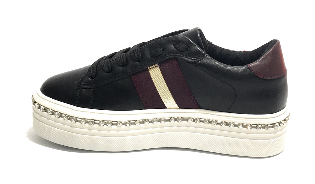 Scarpe donna Gold&gold sneaker fondo platform in ecopelle nero D20GG38