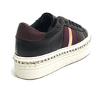 Scarpe donna Gold&gold sneaker fondo platform in ecopelle nero D20GG38