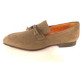 SCARPE UOMO SANTONI MOCASSINO SFILATO CON NAPPE TORTORA  FATTA MANO 60