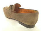 SCARPE UOMO SANTONI MOCASSINO SFILATO CON NAPPE TORTORA  FATTA MANO 60