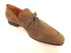 SCARPE UOMO SANTONI MOCASSINO SFILATO CON NAPPE TORTORA  FATTA MANO 60