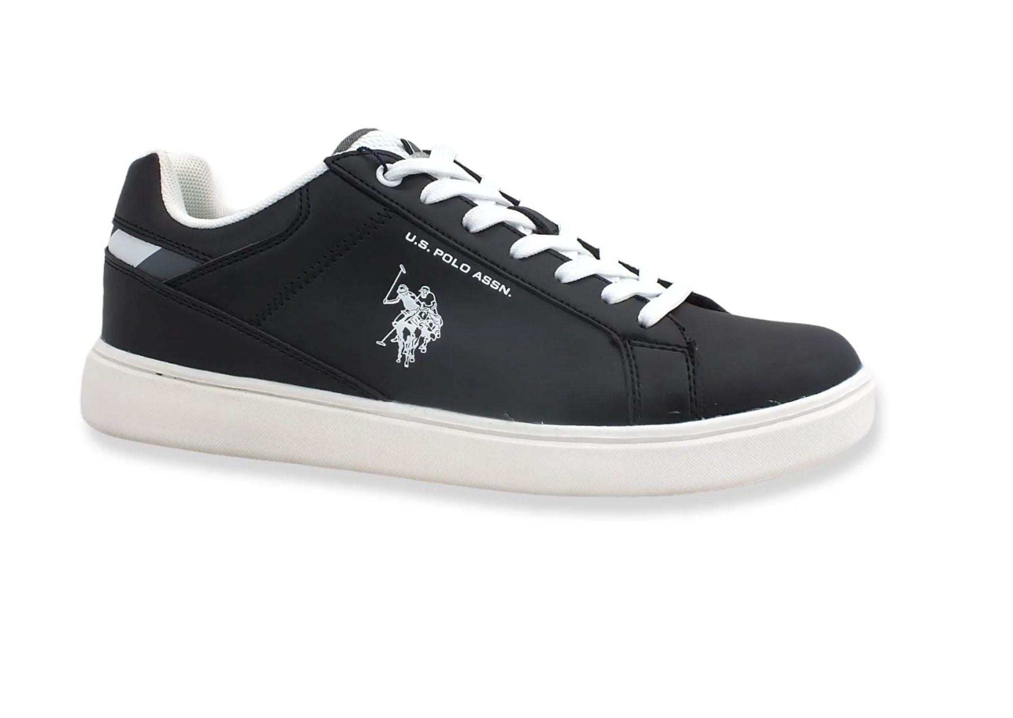 Scarpe U.S. Polo sneaker Rokko 001 in ecopelle nero uomo U23UP14