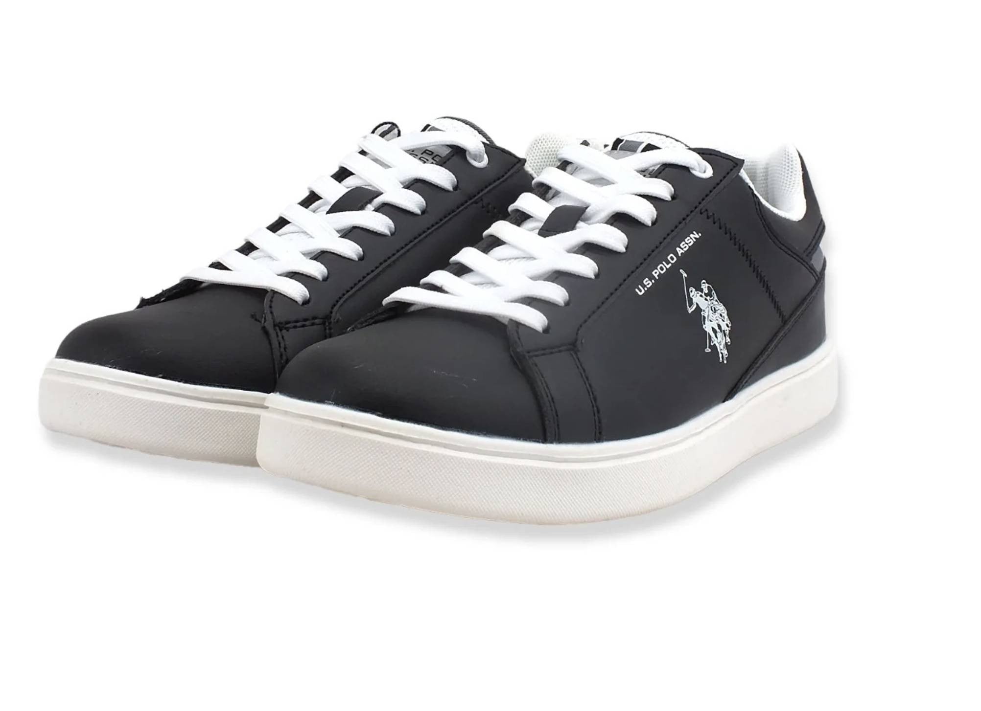 Scarpe U.S. Polo sneaker Rokko 001 in ecopelle nero uomo U23UP14