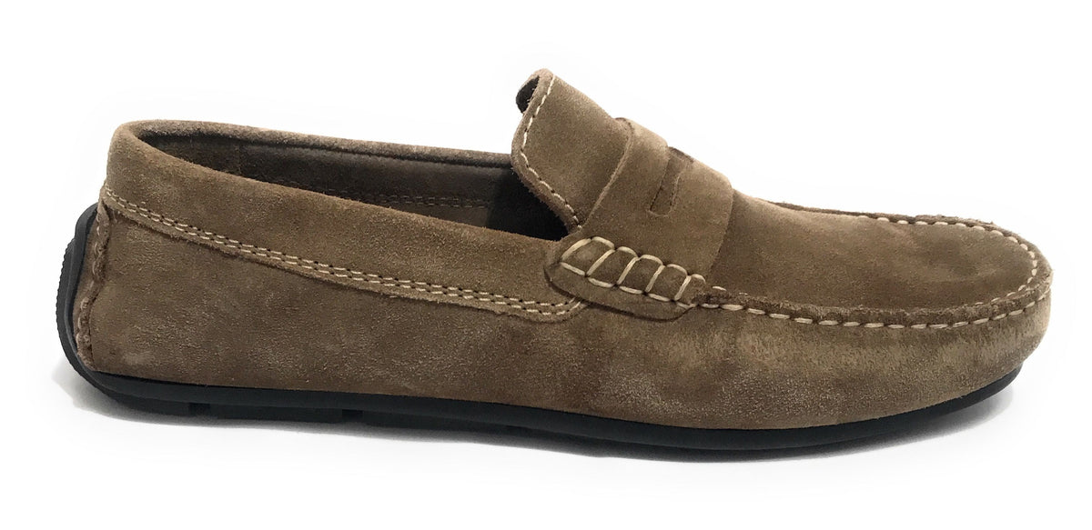 Mocassino tubolare uomo  in pelle scamosciata taupe US23EL02 2051