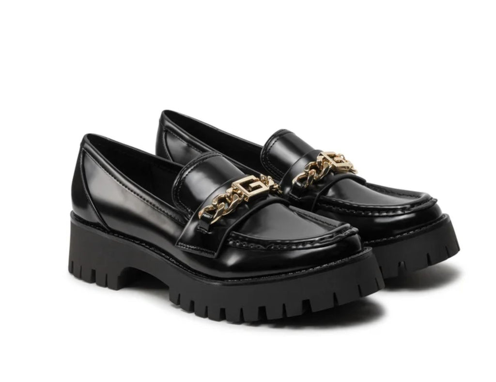 Scarpe donna mocassino Guess Almosty chunky loafers nero D25GU03 FLTALMELE14