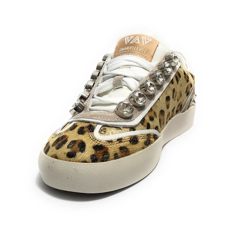 Scarpe donna sneaker Emanuélle Vee Olivia strass pony leather multi animalier D26EV14 452P-500-10-P149\MUA