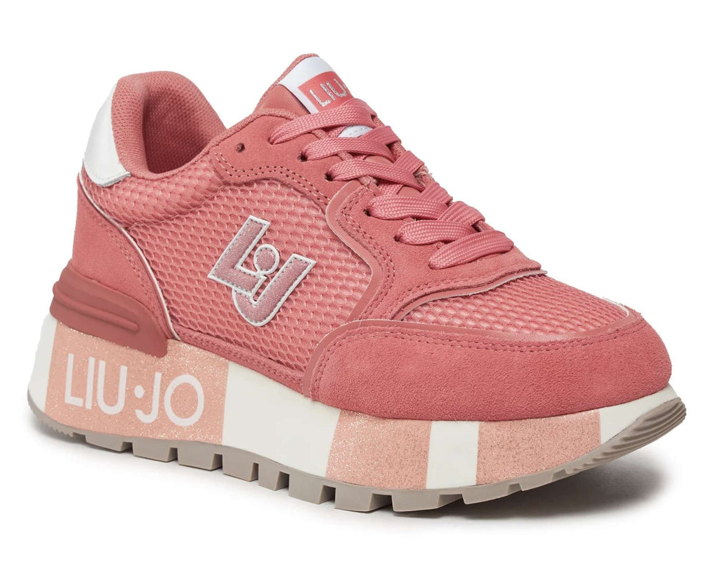 Scarpe donna Liu-Jo Amazing 25 sneaker pelle/ ecopelle/ tessuto strawberry DS24LJ04 BA4005 PX303
