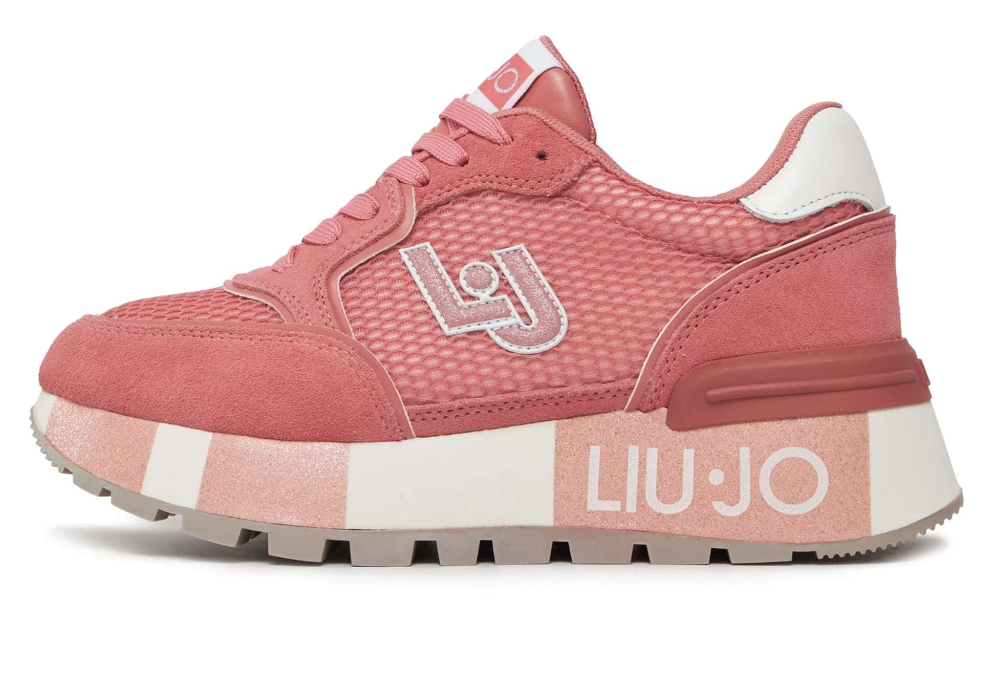 Scarpe donna Liu-Jo Amazing 25 sneaker pelle/ ecopelle/ tessuto strawberry DS24LJ04 BA4005 PX303