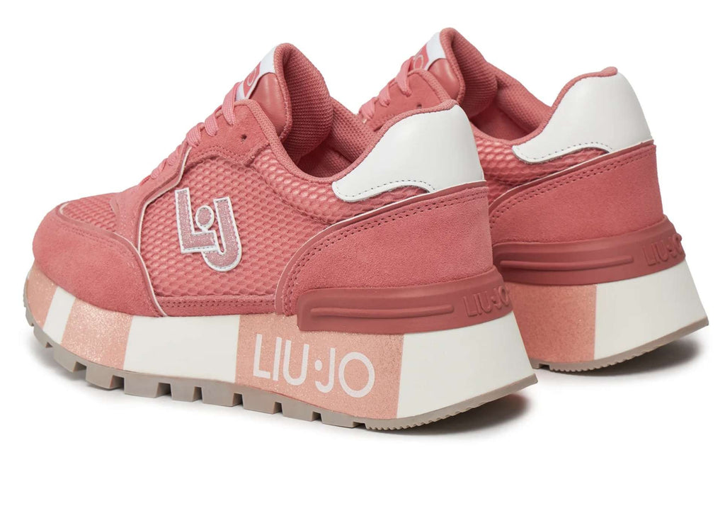 Scarpe donna Liu-Jo Amazing 25 sneaker pelle/ ecopelle/ tessuto strawberry DS24LJ04 BA4005 PX303