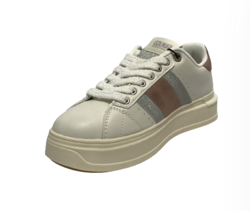 Scarpe donna Colmar sneaker ecopelle Clayton Jessy 125 white/ silver/ rose DS24CO04