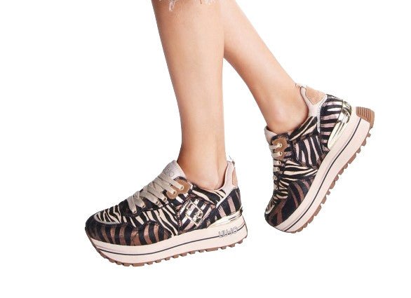 Scarpe donna Liu-Jo Maxi Wonder 01 sneaker laminated pony hair D25LJ08 BF4001PX517S3366