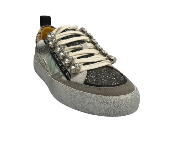 Scarpe donna sneaker Emanuélle Vee Soledad all strass in pelle multi/ salvia DS25EV05 451P-300-10-P011CB MSL