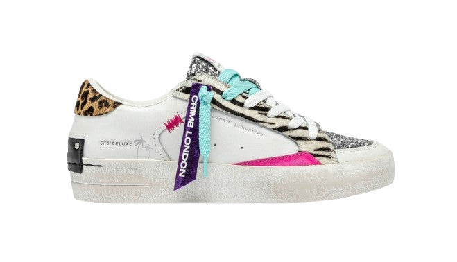 Sneaker donna Crime London Sk8 Deluxe in pelle white DS25CR06 20105PP7.10
