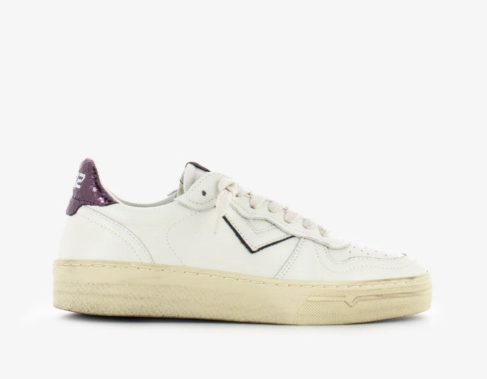 Scarpe donna 4B12 sneaker in pelle bianco/ viola DS25QB12 HYPER-D827
